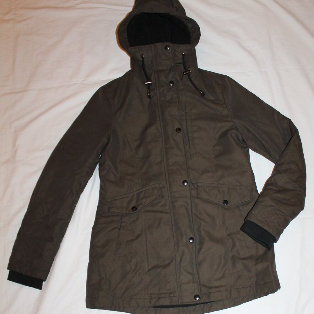 Sebby winter Coat Parka Jacket S small womens teen girls olive green long warm